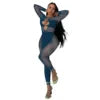 2024 Spring Jumpsuits See-through Leopard Print Pearl Buckle One Shoulder Sexy Jumpsuits for Women