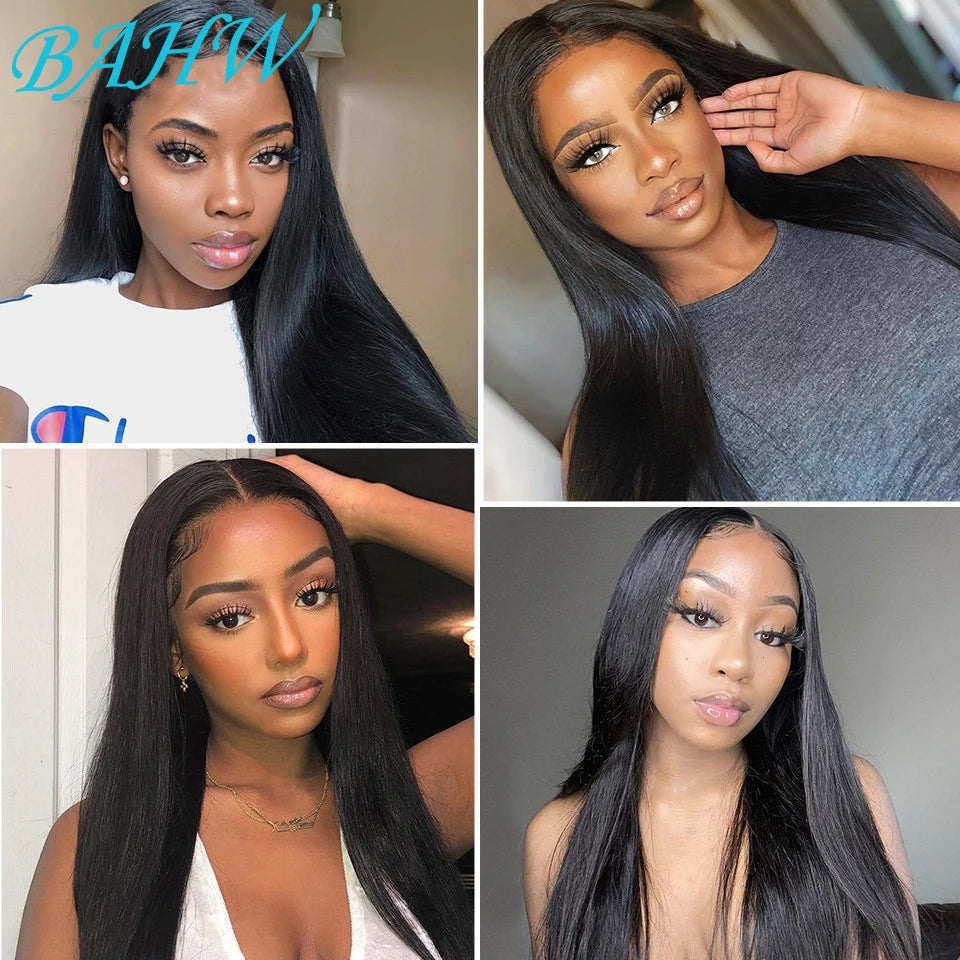 Peruvian Hair Bone Straight 13x4 Transparent Lace Frontal Virgin Natural Color Human Hair Wig 4x4 Lace Front Wig For Black Women