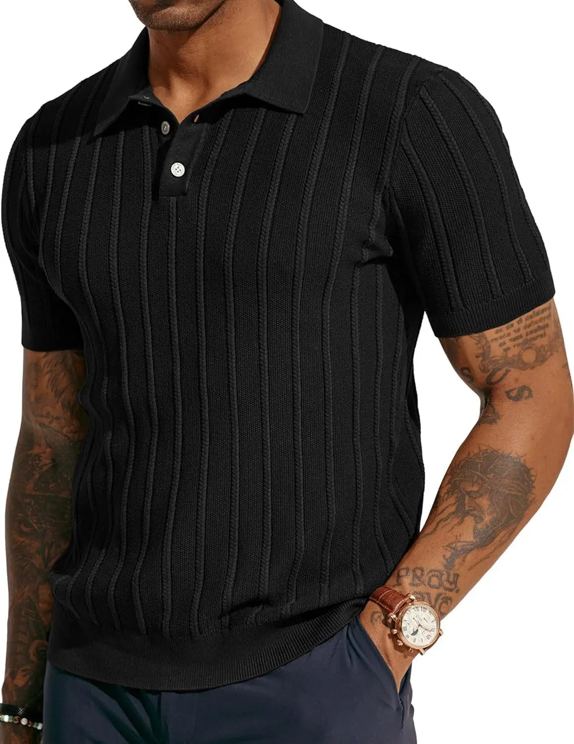 Liu Ming Oem New Products Fashionable Solid Color Knitted Sweater Casual Short Sleeve Ribbed Knit T Shirt Top for Men