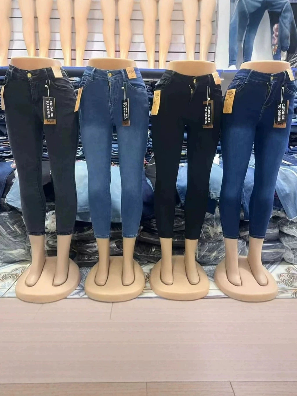 Women's High Waist Skinny Jeans, Distressed Ripped Denim Pants for Casual Street & Daily Wear