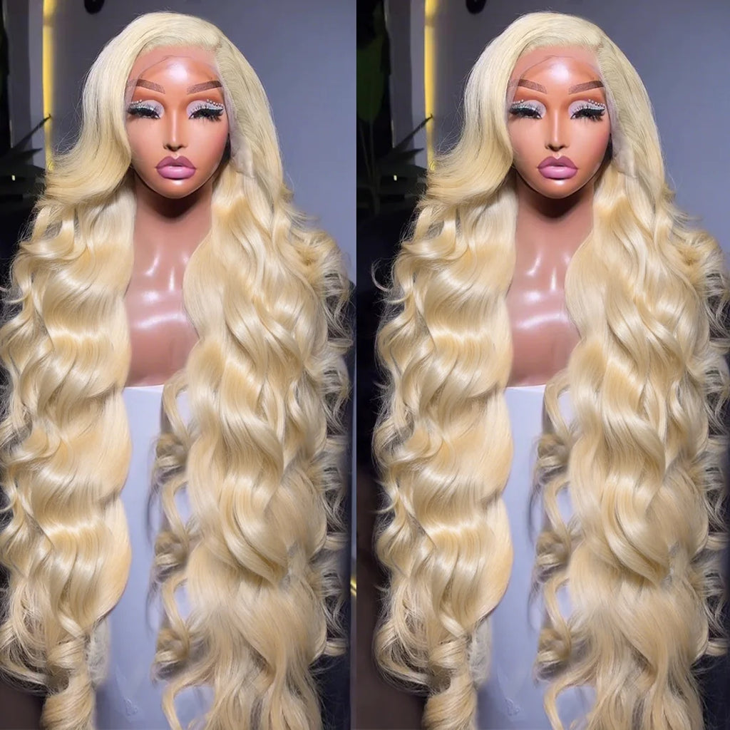 Raw 613 HD Lace Wigs Raw Human Hair Lace Front, Blonde 613 Deep Wave Vietnamese Hair Wig, Glueless 13X6 HD Full Lace Frontal Wig