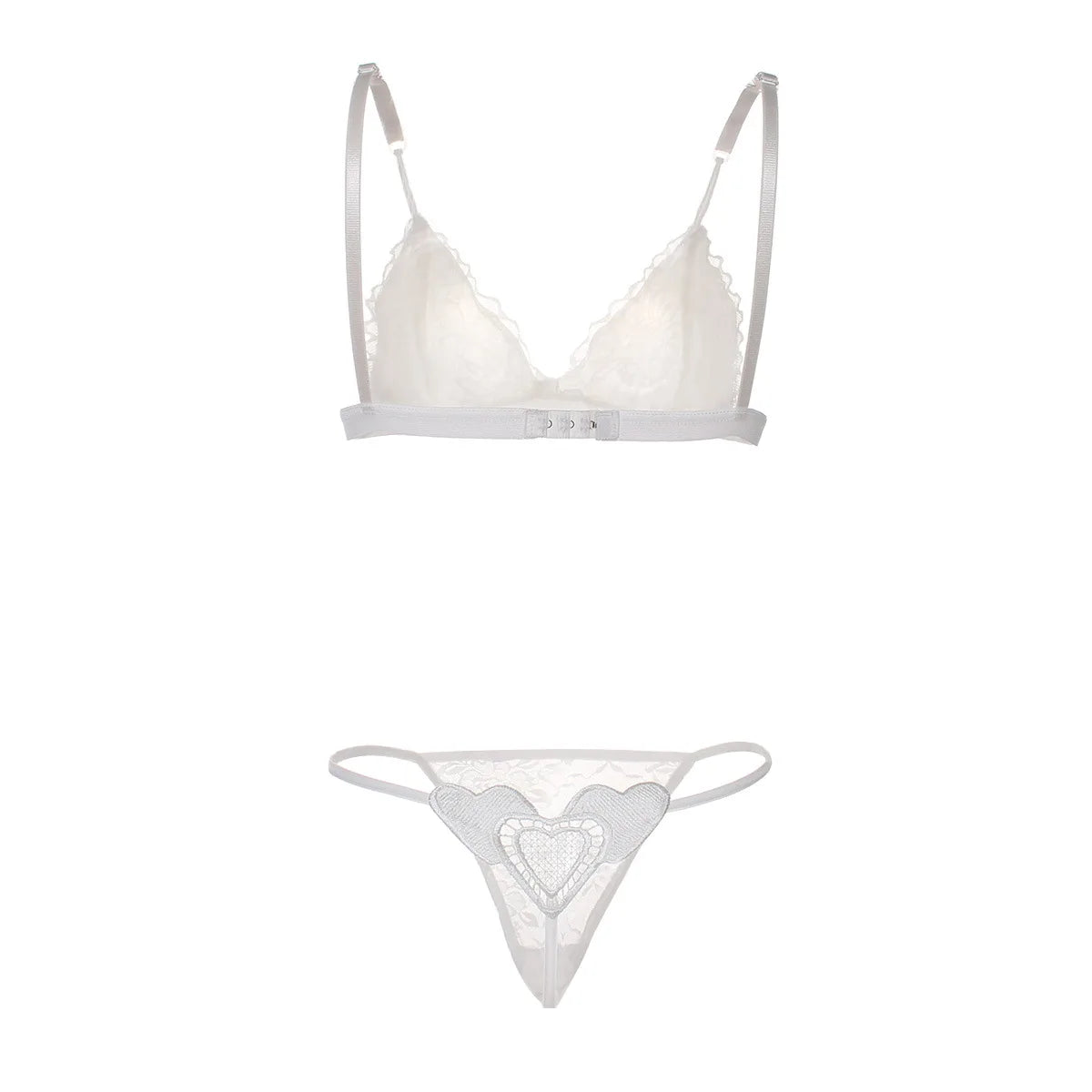 2pcs Sexy Woman Bra And Panty   Lace Bra Wire Free Bralette Lingerie Female Seamless Unpadded Transparent Brassiere bra set