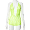 2024 Women's Sexy Solid Bodycon Jumpsuit New See-Through Deep V-Neck Sleeveless with Lace-up Backless Detail for Summer Sports