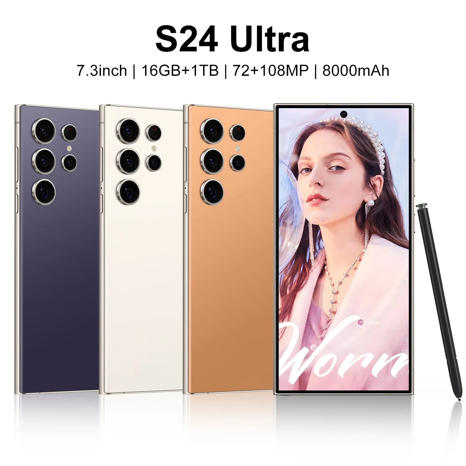 2024 New S24 Ultra Global Edition 5G Smartphone MTK Processor HD Screen Smart Features Including Face Recognition Touch Screen