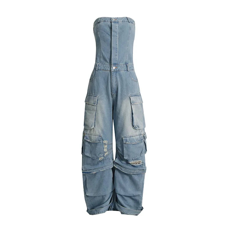 Bettergirl 2023 New Trendy Pattern Camo Jeans Women Camouflage Jumpsuits Pants Denim Cargo Jumpsuit