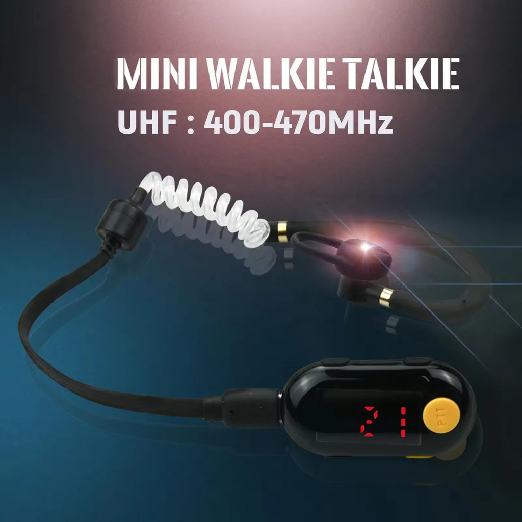 Super Mini Walkie Talkies, Portable Two-Way Radios for Restaurants, Outdoor Sports, Retail Stores, Hospital & Travel  2 Pack