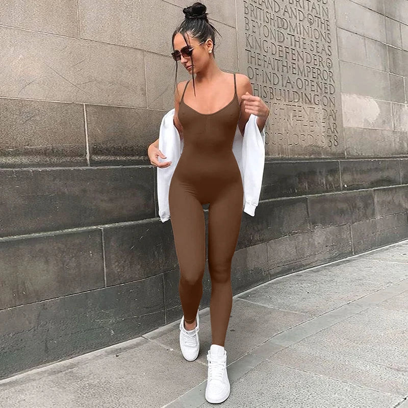 Custom Womens Hot Mom Solid Color Yoga Sports Jumpsuit Women Waist Restraint Leggings