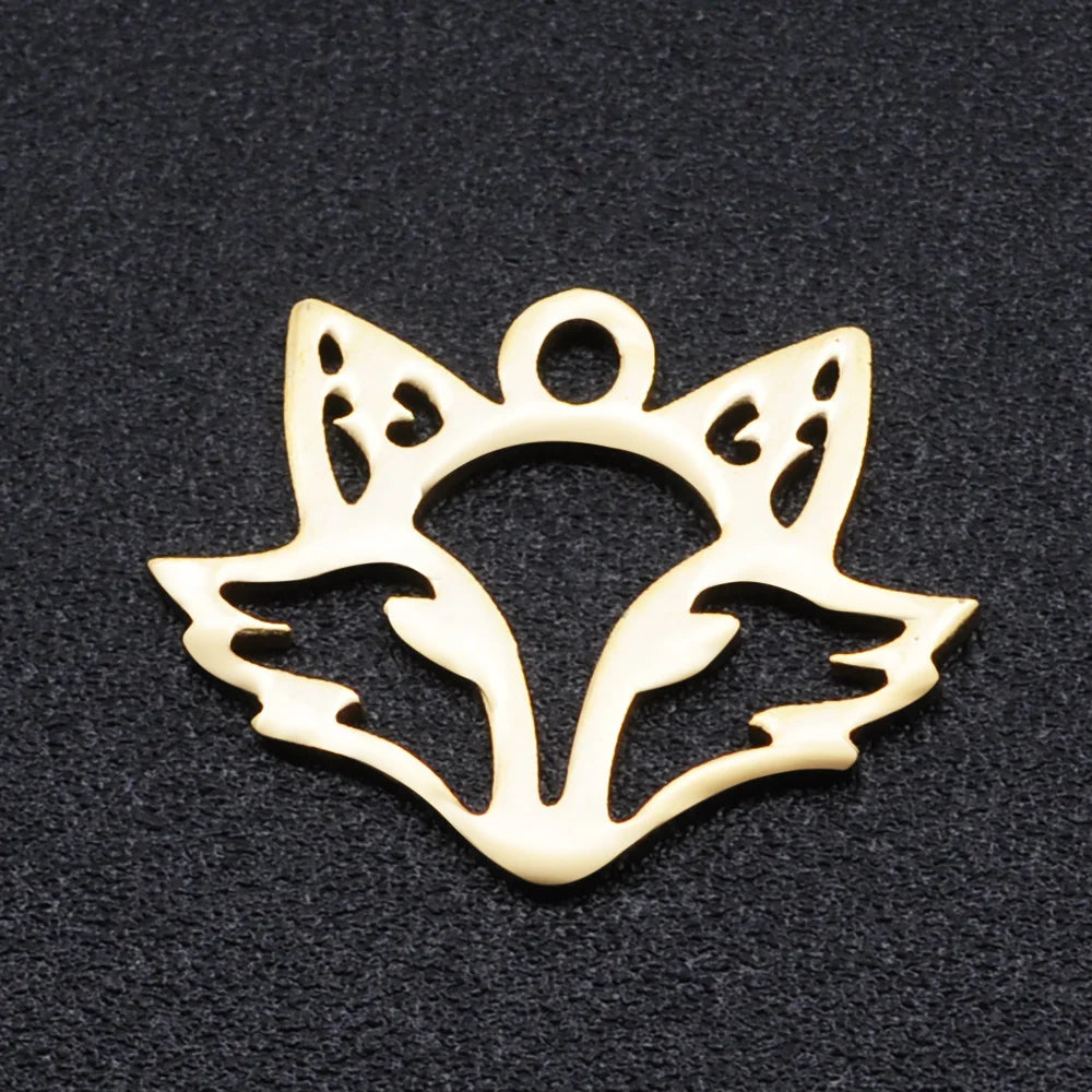 10pcs/lot Animal Jellyfish DIY Charms Wholesale 316 Stainless Steel Fox Bat Connectors Charm Bird Parrot Owl Jewelry Pendant