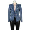 G0614 High Quality Washed Vintage Jacket Double Breasted Blazer Denim Jacket Women