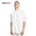 Tshirt T-shirt Men New Style Custom Printable Logo Polyester Cotton Fabric Oversized Men White Distressed Tshirt