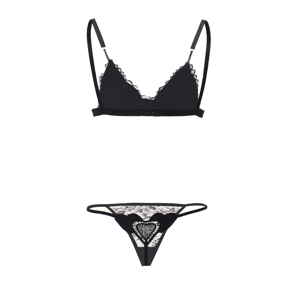 2pcs Sexy Woman Bra And Panty   Lace Bra Wire Free Bralette Lingerie Female Seamless Unpadded Transparent Brassiere bra set