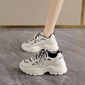Autumn Women's New Breathable White Shoes Women's Versatile Korean Version Thick Soled Sports Shoes Casual Trendy Shoes