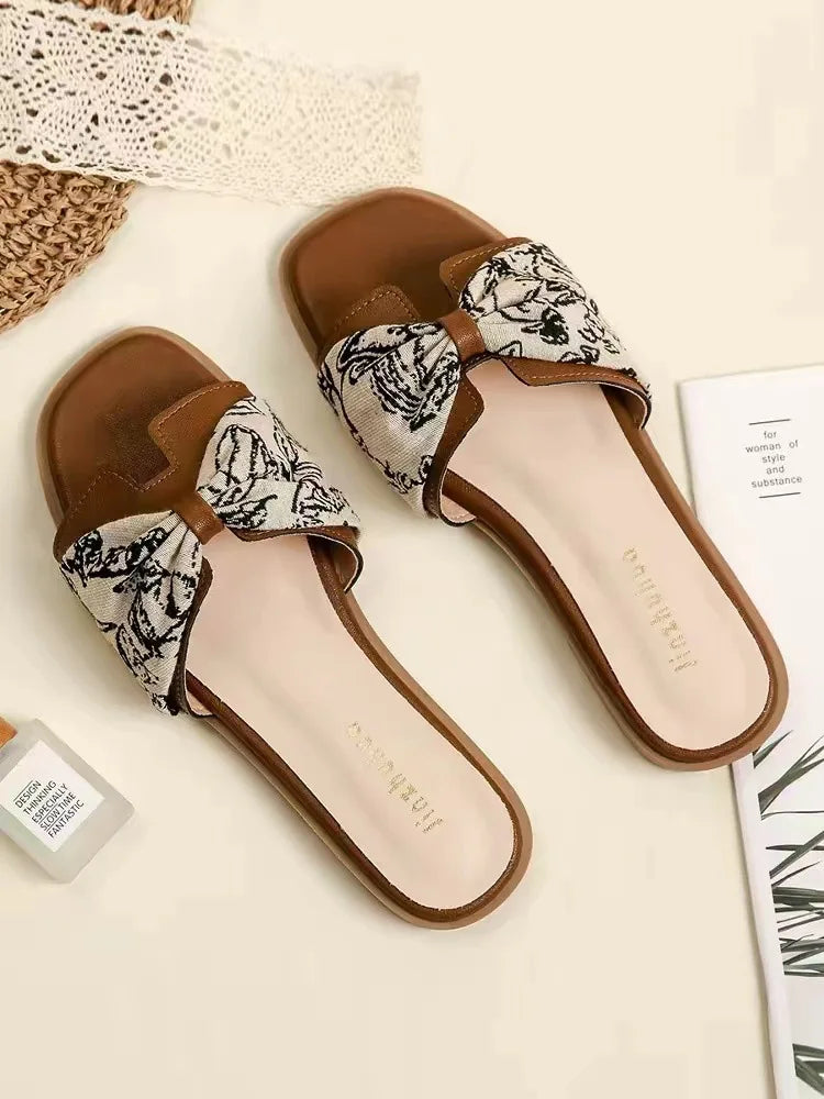 Summer Spring Fashion Trend Women's Open Toe Sandals with Genuine Leather Upper Strappy Design Durable Rubber Midsole