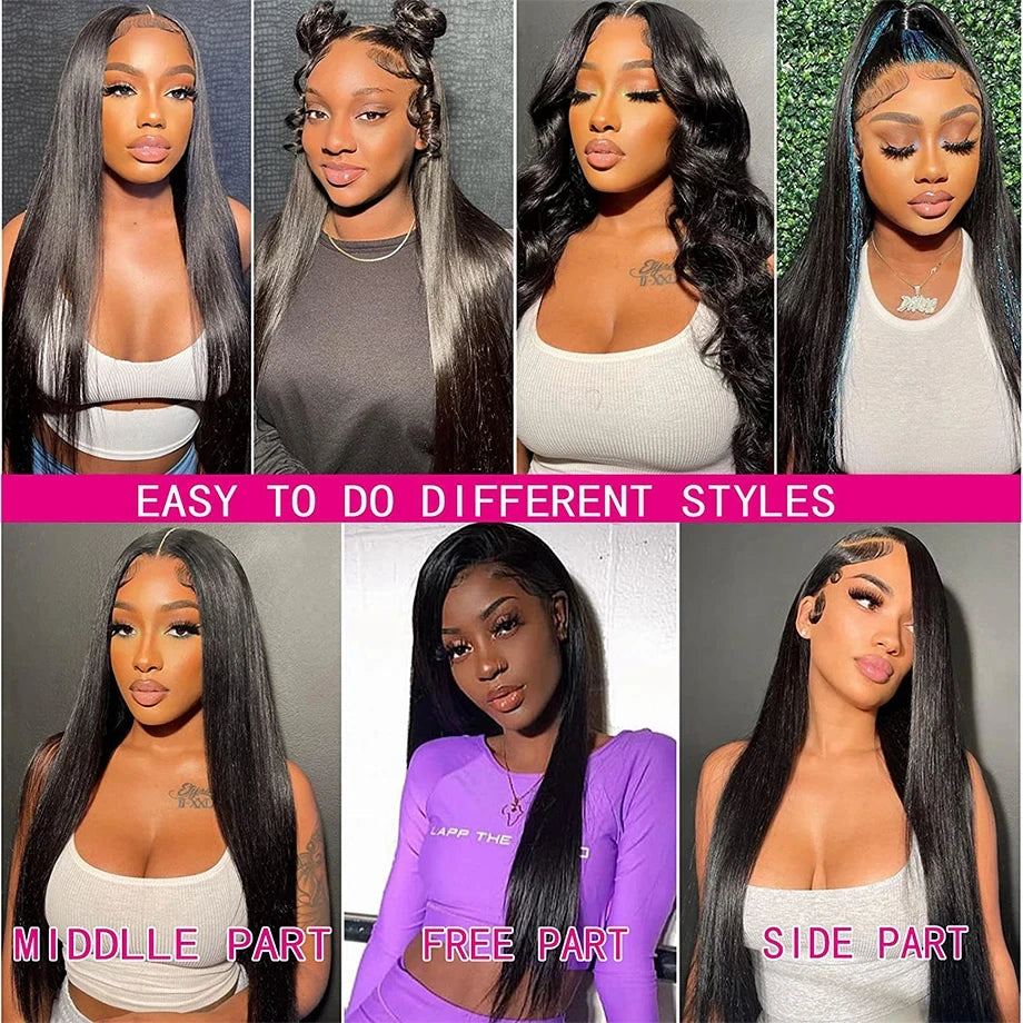 Wholesale Raw Virgin Brazilian Hair Straight HD Lace Front Wig Human Hair Wigs,  180% 13x4 Pre Plucked Frontal Lace Closure Wig