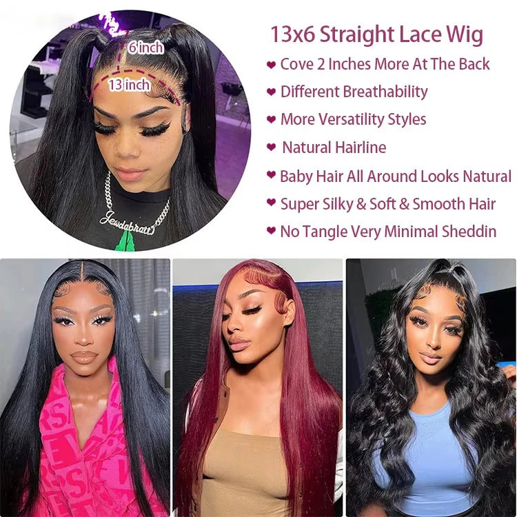 40Inch 13x6 Full Glueless Hd Lace Frontal Long Bone Straight Raw Indian Hair Wig Lace Front Unprocessed Human Hair Wig Vendor