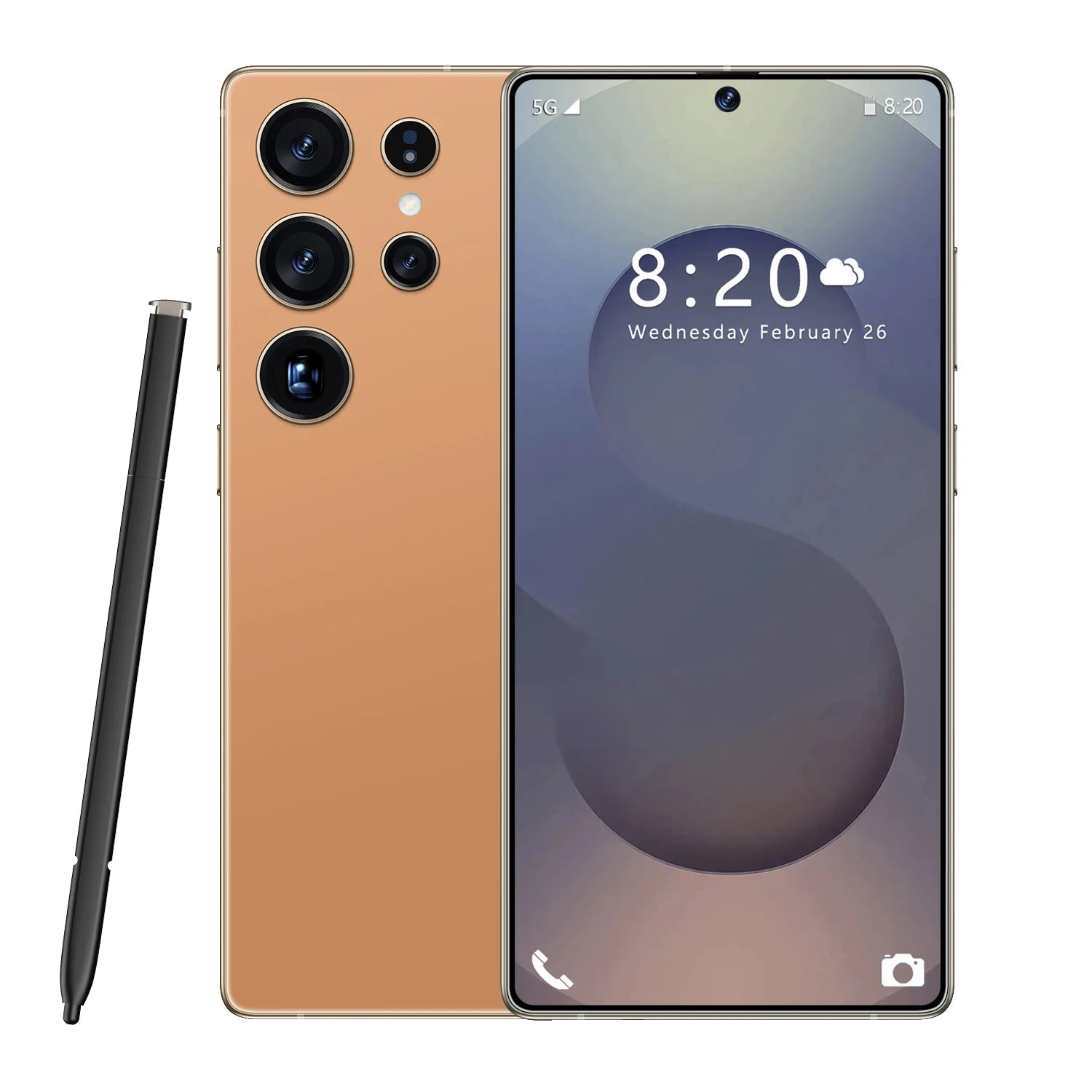 S25 Ultra 8000mAh Battery 7.3 Inch HD Screen 108MP Rear 65W for Extended Use Remote Areas-French Spanish English