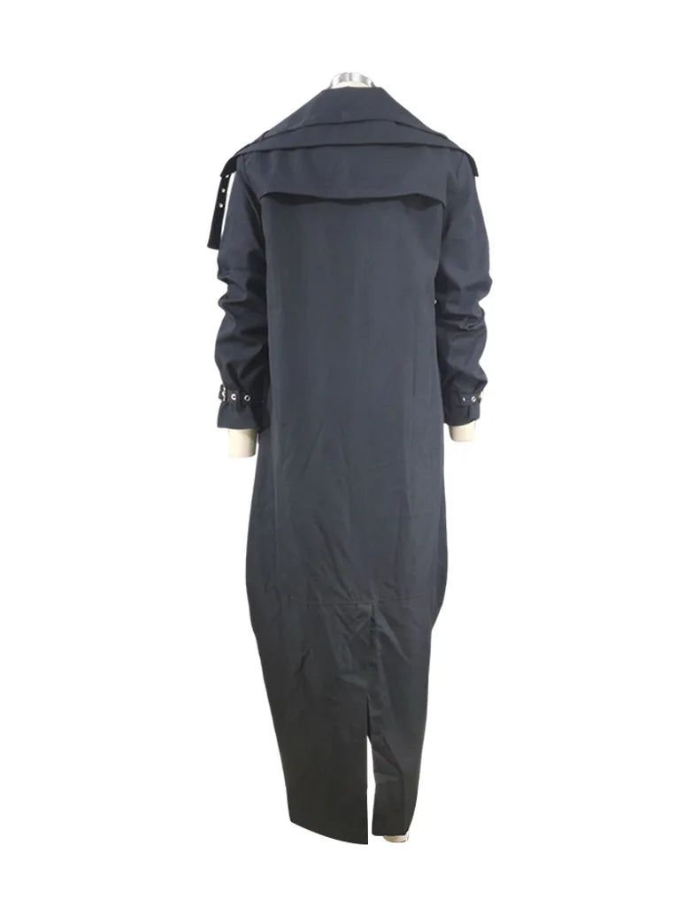 Long Trench Coat Ladies Autumn Jacket Long Sleeve Turn Down Collar Pockets Zipper up Trench Coats Windbreaker Woman Clothing