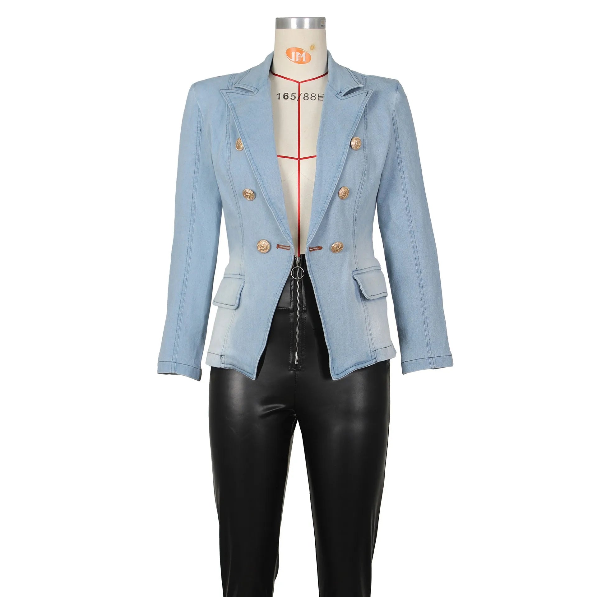 5XL Casual Irregular Long Sleeve Patchwork Jean Dress Plus Size Women Lady Denim Shirt
