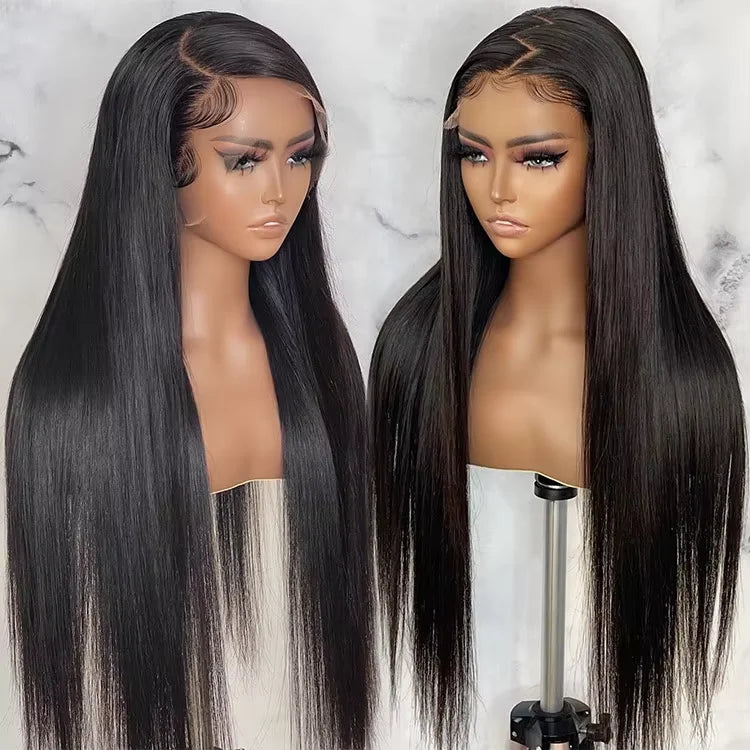 Factory New Arrival 9x6 Glueless Pre Plucked Pre Cut Bleached Knots for Lace Front Brazilian Hair Wig Bone Straight Human Wigs