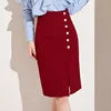 European and American Style Autumn New OL Skirt Professional Fashion Slim Cut Single Breasted Hip Skirt