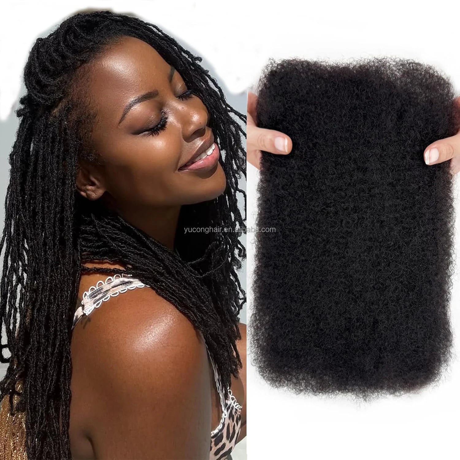 50g Brazilian Afro Kinky Bulk Hair Big Package Afro Kinky Bulk Virgin Human Hair for Dreadlock Twist Braiding Hair Extensions