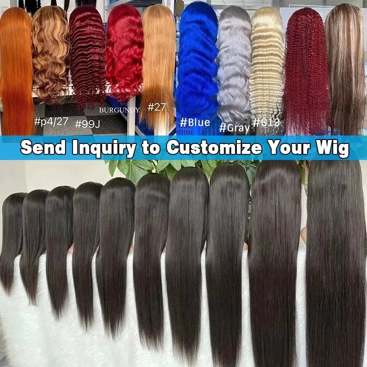 40Inch 13x6 Full Glueless Hd Lace Frontal Long Bone Straight Raw Indian Hair Wig Lace Front Unprocessed Human Hair Wig Vendor