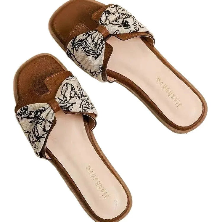 Summer Spring Fashion Trend Women's Open Toe Sandals with Genuine Leather Upper Strappy Design Durable Rubber Midsole