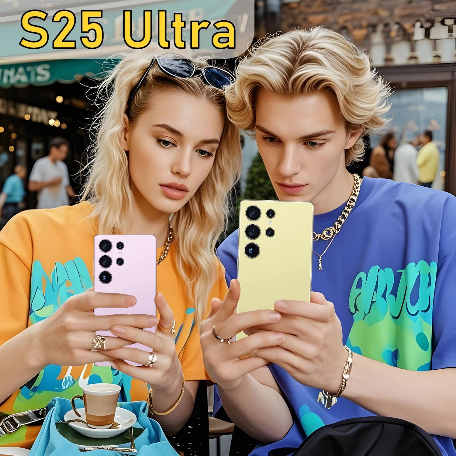 S25 Ultra 8000mAh Battery 7.3 Inch HD Screen 108MP Rear 65W for Extended Use Remote Areas-French Spanish English