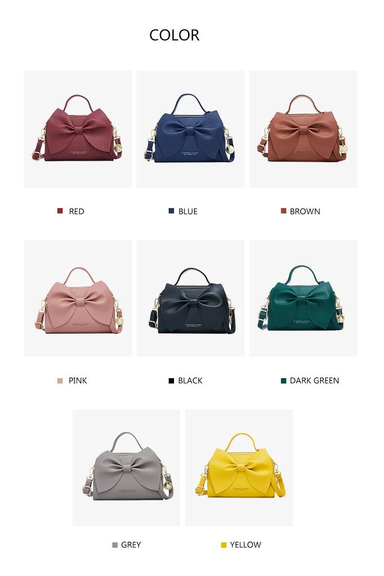 Elegant Women PU Leather Handbags Female Shoulder Crossbody Bags for Women Handbags High Quality Ladies Messenger Hand Bags Bow
