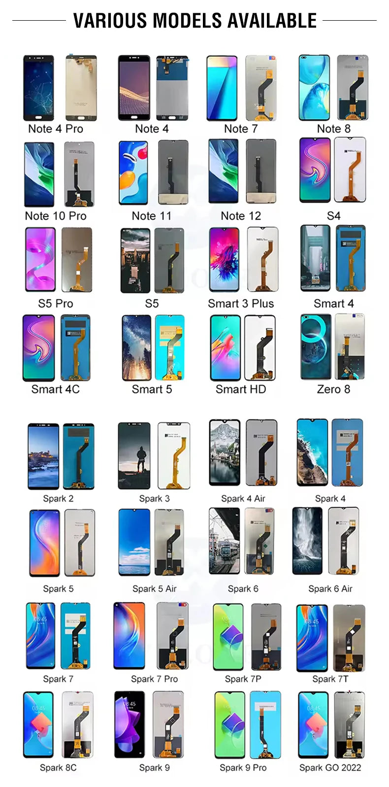 Factory Price Original Display for Infinix Note 40 Pro 4G Original Amoled Lcd Screen With Frame Digitizer Full Assembly