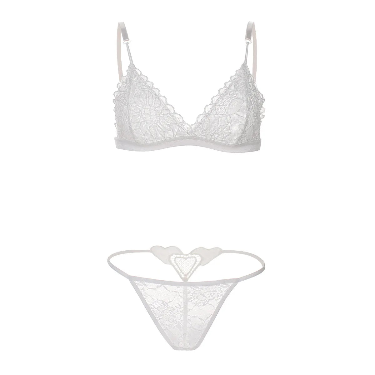 2pcs Sexy Woman Bra And Panty   Lace Bra Wire Free Bralette Lingerie Female Seamless Unpadded Transparent Brassiere bra set