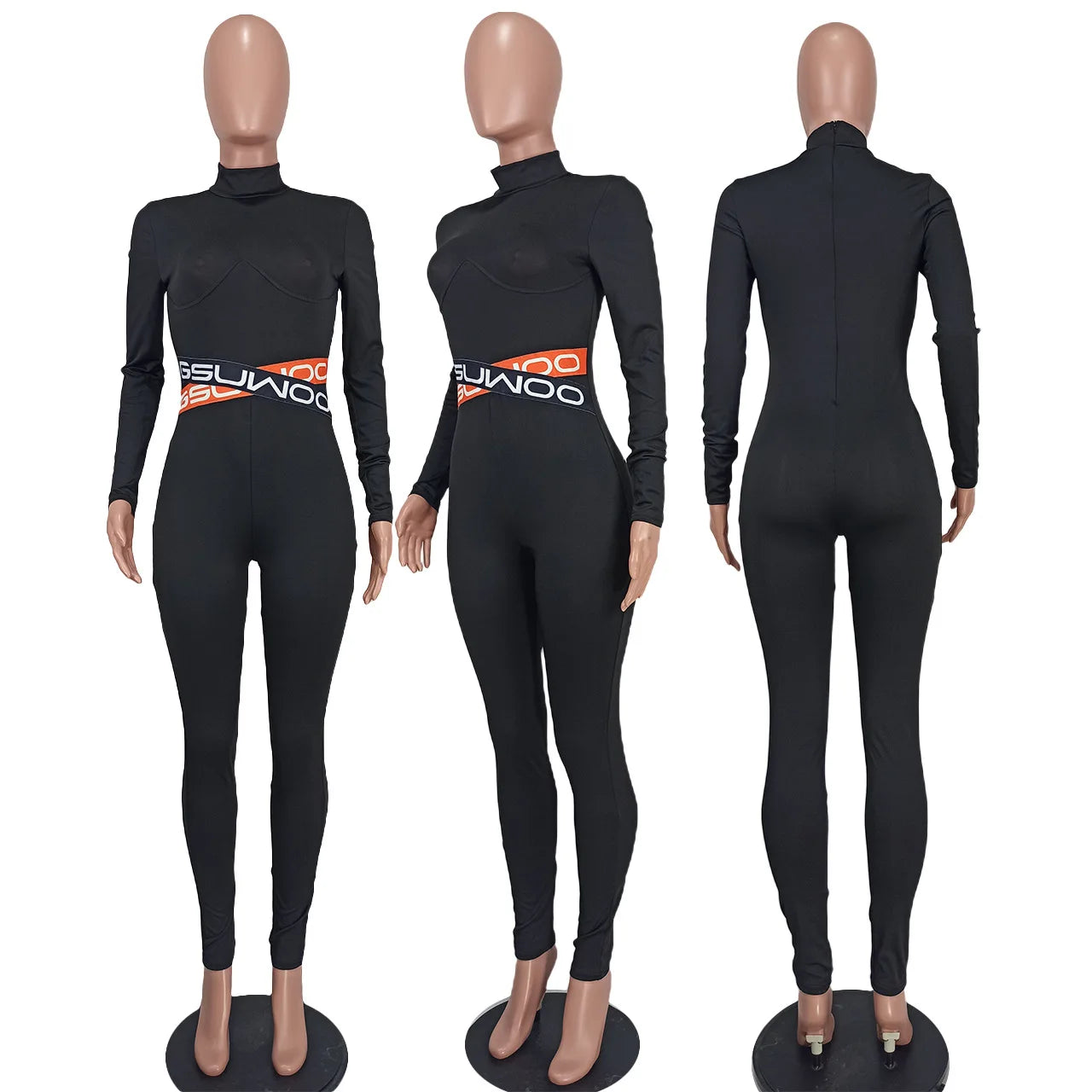 Women's Casual Sports Jumpsuit New Fashion Slim Fitness Jumpsuit Long Sleeve Comfortable Knitted Temperament Sexy Casual Autumn