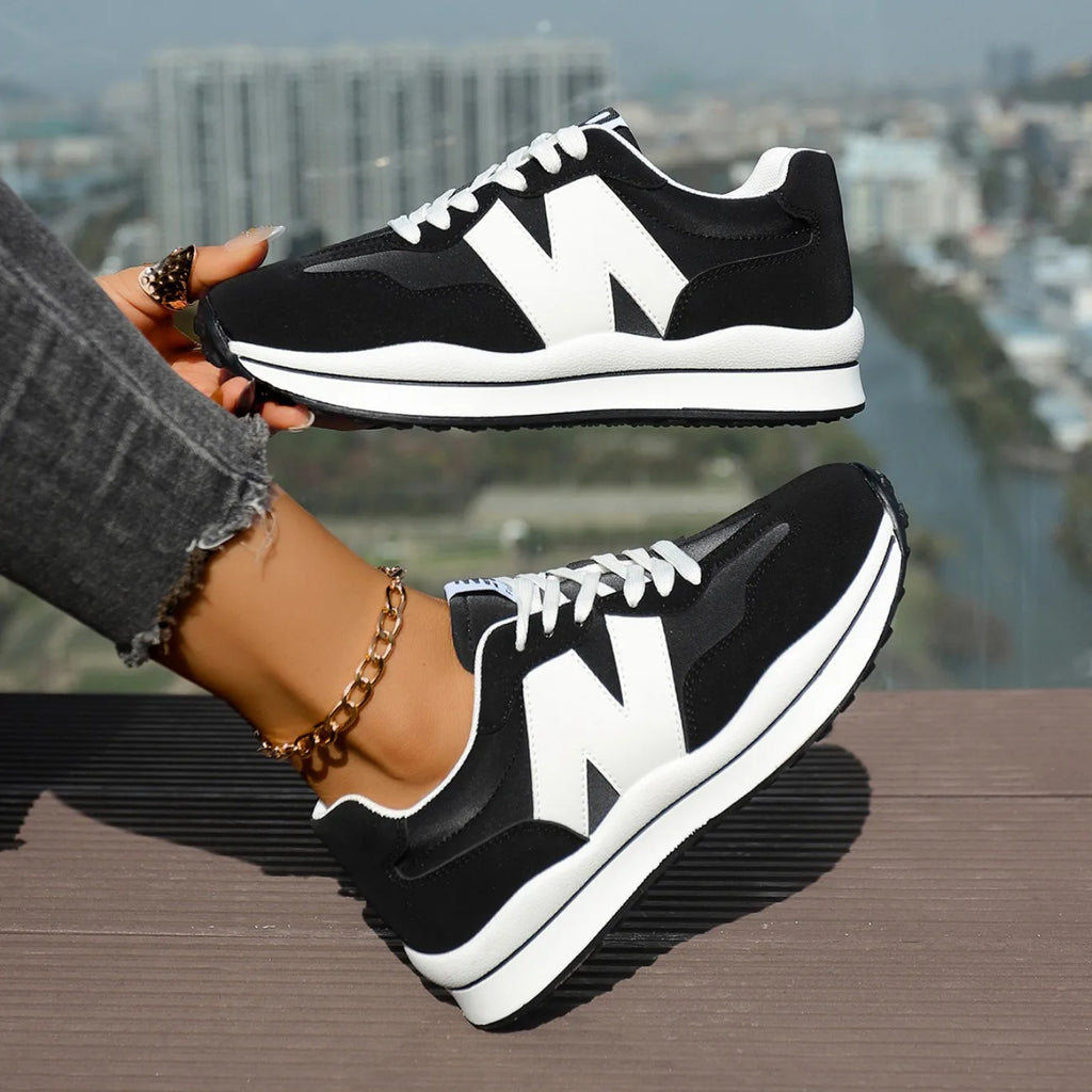 Women Sneakers 2025 New Casual Versatile Thick-soled Running Sneakers Women Fashionable High-quality Luxury Lace-up Shoes Women