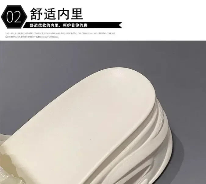 NEW Women Summer Chunky Sandal Platform Slipper 9CM High Heels Ladies Hollow Out Slides Beach Flip-Flop Woman Sandalias De Mujer
