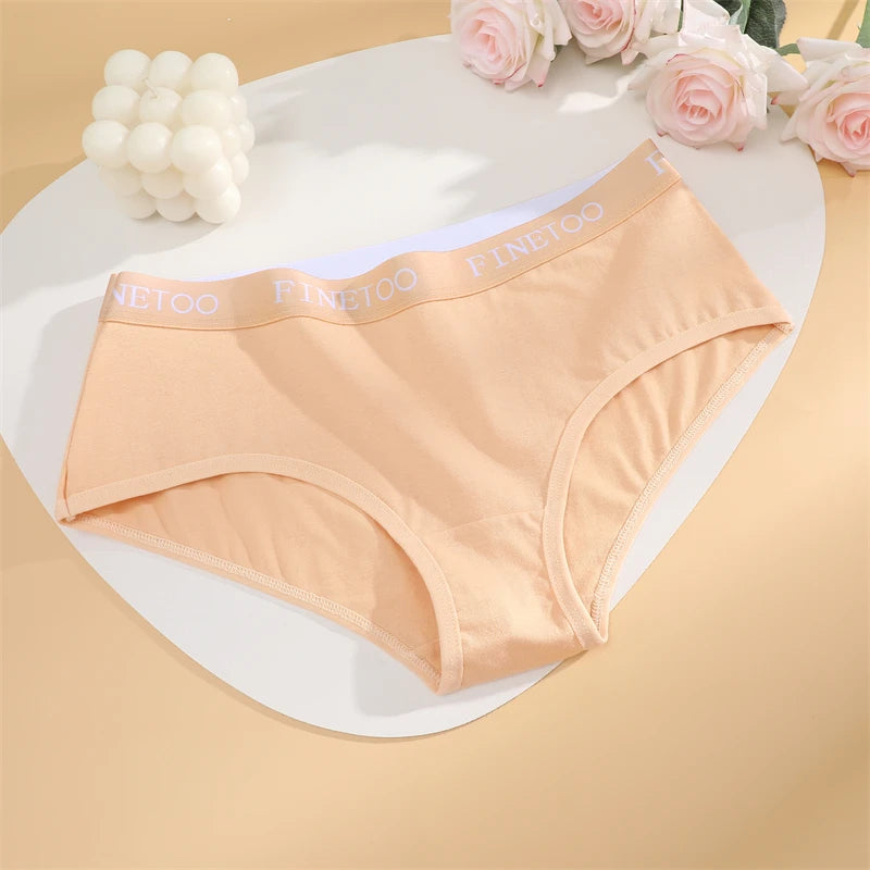 5Pcs/Set Women Cotton Panties Female Middle Waist Sexy Panties Seamless S-XL Underwear Solid Color Bikini Girls Intimates Briefs