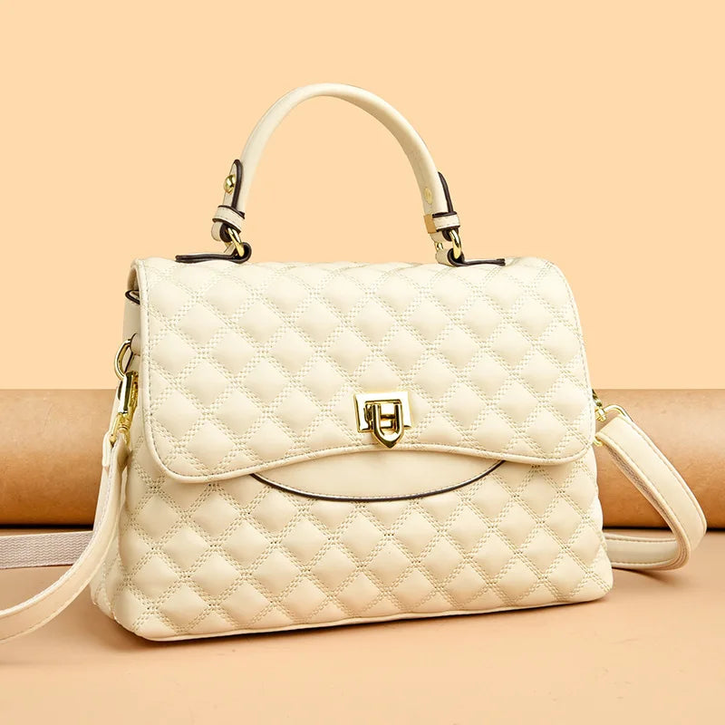 Fashionable Urban Women's Handbag 2025 Spring Season PU Material Medium Size Zipper Opening Soft Tote Bag Single Shoulder Bag