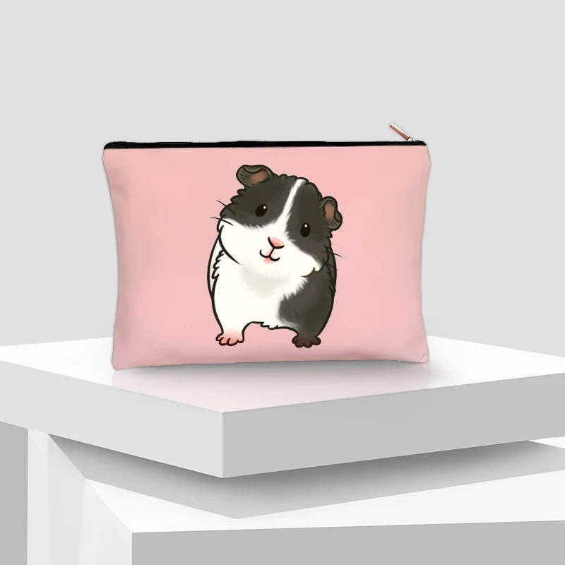 Guinea Pig Cartoon Lipstick Makeup Case Travel Stationery Storage Best Gift for Sister Friends Women Travel Cosmetic Pouch Bag