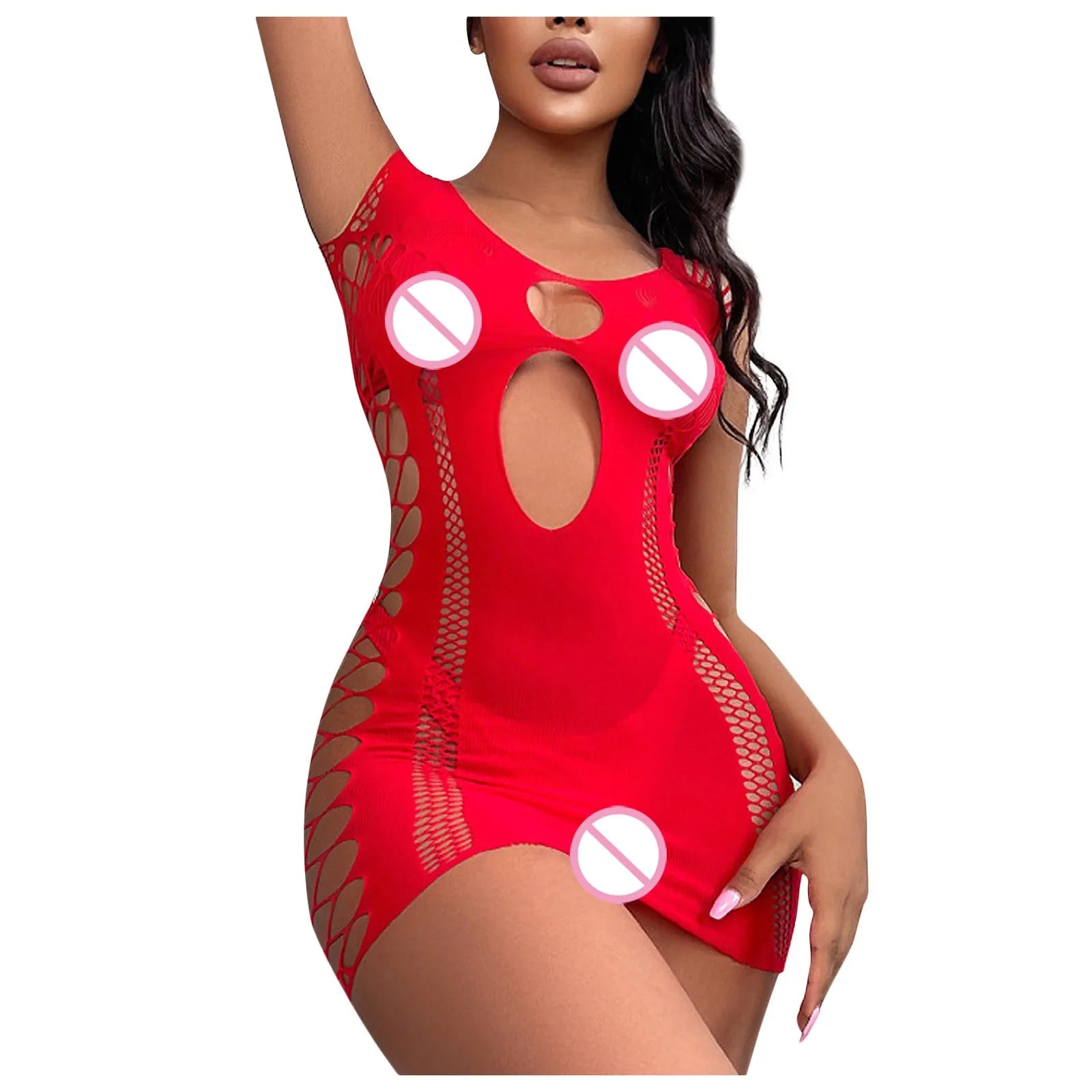 Night Club Wear High Elasticity Fishnet Dress Fashion Adult Sexy Clothing Erotic Short Dress Sex Games Toy Black Tight Skirt