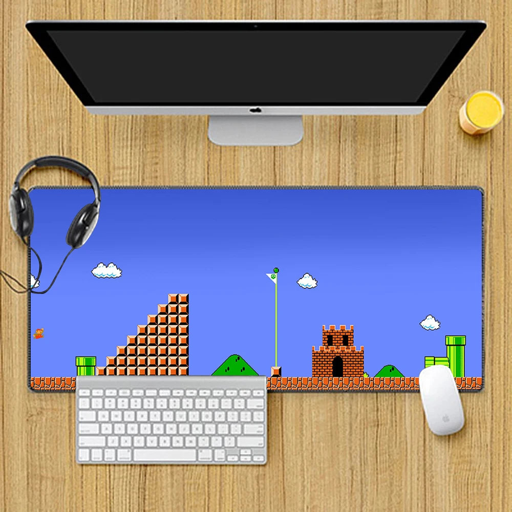 Hot Games Super M-Marioes Mousepad HD Printing Computer Gamers Locking Edge Non-slip Mouse Pad XXL90x40cm Keyboard PC Desk Pad