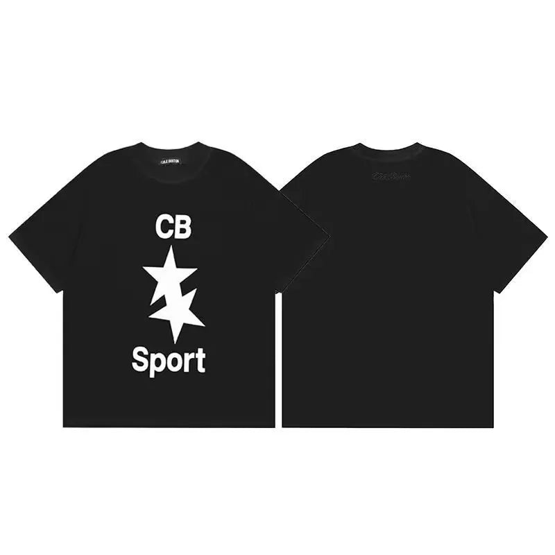 Classic Outdoor Leisure Cole Buxton Spring/Summer Men/Women Top Letter Logo Printed Short sleeved T-shirt Black White  Tees GYM