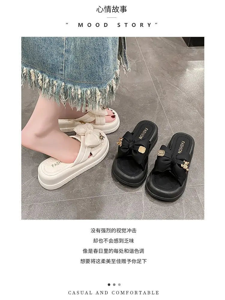 Women Chunky Platform Sandals Casual Anti-slip Slides Summer Wedge Slippers Woman Fashion EVA Outdoor Beach Slippers Flip Flops
