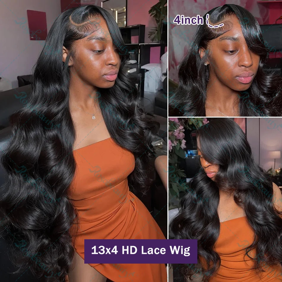 200% Transparent Body Wave Lace Front Brazilian 13x4 Curly Human Hair Wigs 13x6 Hd Lace Frontal Wig For Women 5x5 Closure Wig