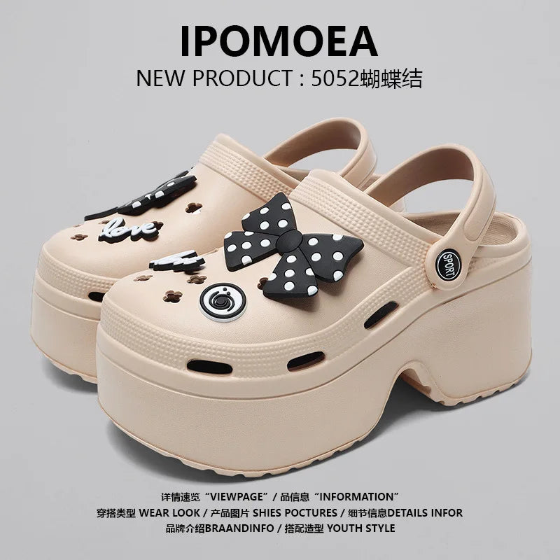 Women Chunky Platform Sandals New Summer Soft Thick Sole Diy Clogs Garden Shoes Woman Closed Toe Non-Slip Beach Slides Sandals