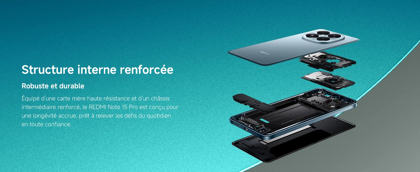 Xiaomi France|REDMI Note 15 Pro, Massive 6,500 mAh battery, Corning®Gorilla®Victus Glass®2, IP65 water and dust resistance