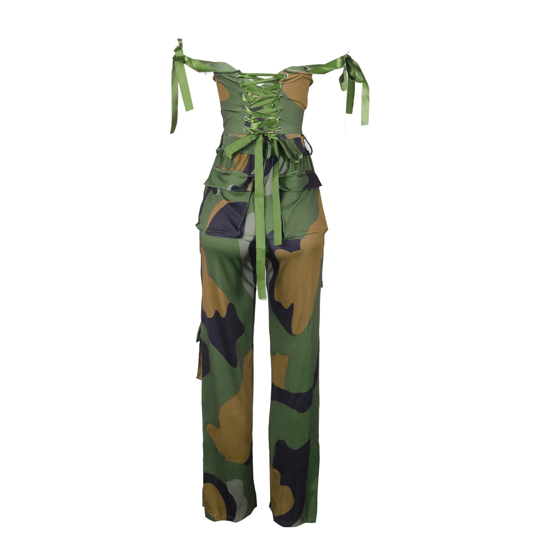 Two Pieces Women Pant Sets Print Matching Set Drawstring Pockets Sleeveless Top Elastic Waist Pants Slim Fit Casual 2026 Spring