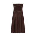 ETJ 2025  women's new dress elegant sexy off-shoulder fashion pleats details slimming strapless dress