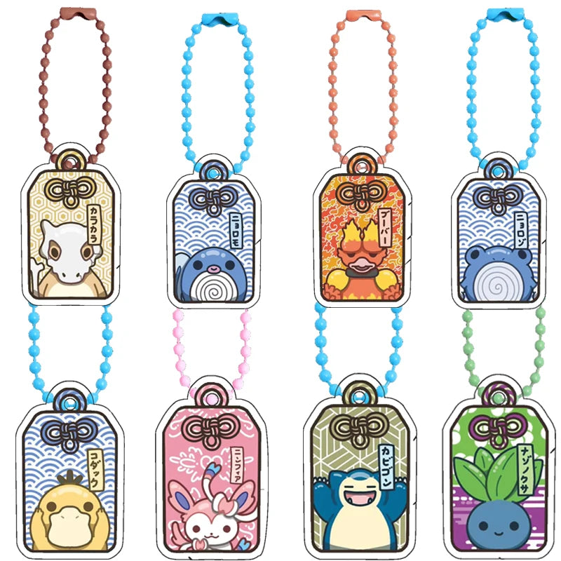 Keychain for Pokemon Poliwag Articuno Snorlax Slowpoke Cubone Acrylic Keychain Mobile Phone Car Backpack Bag Pendant Gift 5Cm