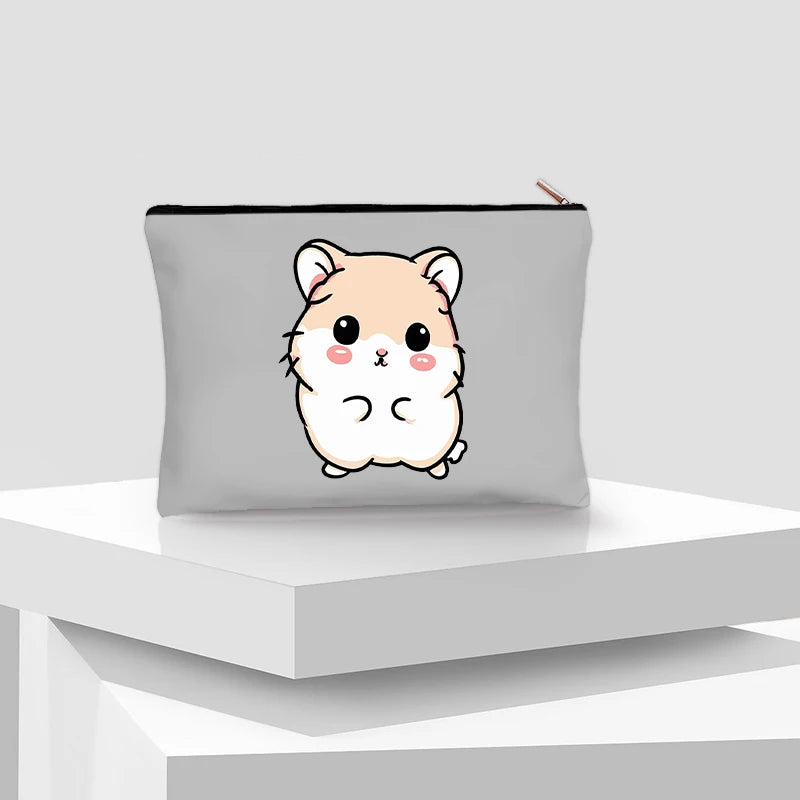 Guinea Pig Cartoon Lipstick Makeup Case Travel Stationery Storage Best Gift for Sister Friends Women Travel Cosmetic Pouch Bag