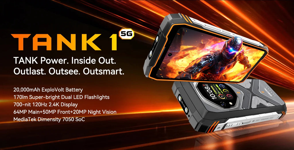 Blackview OSCAL TANK 1 5G Rugged Smartphone,20000mAh/55W, 6,78" FHD+ 120Hz Display, MTK7050,Android Camera,IP68/IP69K/GPS/NFC