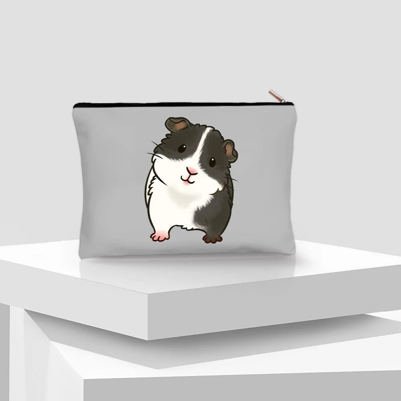 Guinea Pig Cartoon Lipstick Makeup Case Travel Stationery Storage Best Gift for Sister Friends Women Travel Cosmetic Pouch Bag